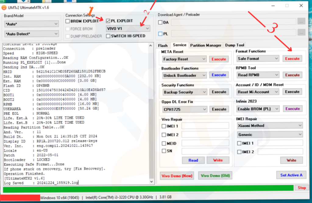 Vivo Y12 Y15 Y17 | New Security Pattern Frp Unlock with UMT